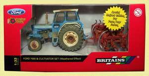 Britains 42571 Ford 7000 Tractor & Cultivator Set L/Ed 1/32nd Scale 