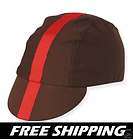 PACE BROWN w/ RED FIXED GEAR TRACK CYCLING CAP HAT BIKE