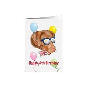  Happy Birthday, 8th, Dog, Balloons Card Toys & Games