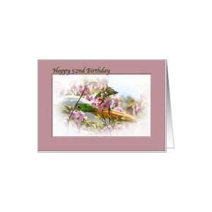  52nd Birthday Card with Egret and Pink Flowers Card Toys & Games