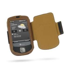  PDair Tan Leather Sleeve Style Case with Cover for HTC 