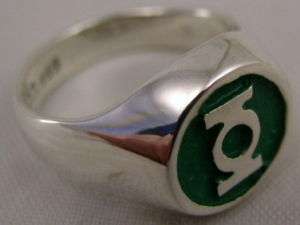 Awesome Sterling Silver Green Lantern Power Ring Sz 11  