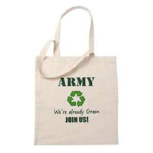  Army Recycle Natural Canvas Tote Bag