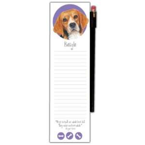   Refrigerator Note Pad with Pencil, Dog Breeds, Beagle