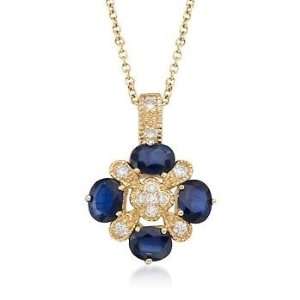  1.50ct t.w. Sapphire, .15ct t.w. Diamond Necklace In Gold 