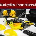 Black yellow F+Polarized lenses sunglasses/bike Bicycle glasses/Racing 