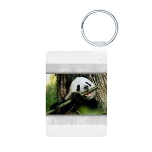  Aluminum Photo Keychain Panda Bear Eating 