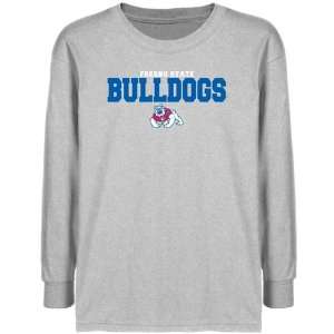 Fresno State Bulldogs Youth Ash University Name Long Sleeve T shirt