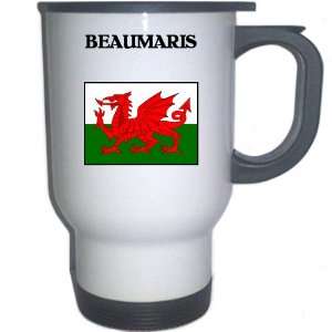  Wales   BEAUMARIS White Stainless Steel Mug Everything 