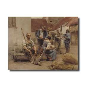  Paying The Harvesters 1882 Giclee Print