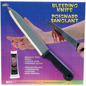 FAKE KNIFE FAKE BLOOD STAGE HALLOWEEN FX SPECIAL EFFECT PROP WOUND CUT 
