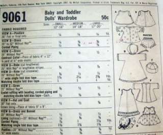 VTG M9061 PATTERN 17 20 DOLL CLOTHES GOODY TWO SHOES RUTHIE PINAFORE 