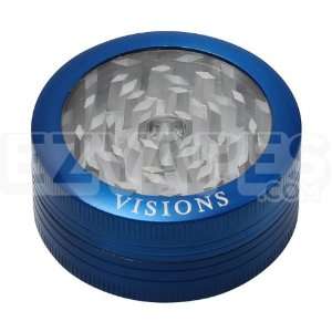  Piece Aluminum Clear Top Herb Grinder Blue Small 56mm 
