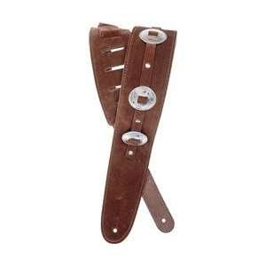 Planet Waves Deluxe Suede Guitar Strap With Conchos Brown