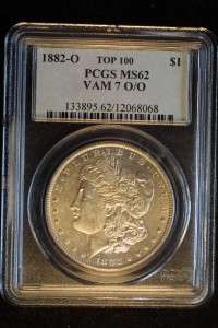 1882 O/O Morgan Dollar, VAM 7, TOP 100, PCGS MS 62  