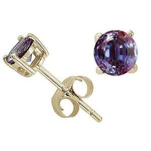 Tommaso Design(tm) Round 6mm Simulated Alexandrite Earring Studs in 14 