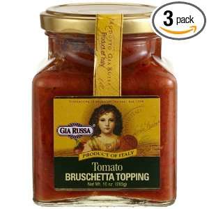Gia Russa Tomato Bruschetta Topping, 10 Ounce Glass Jars (Pack of 3 