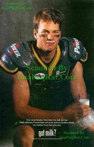 Got Milk? Tom Brady NFL Patriots Quarterback Print Ad  