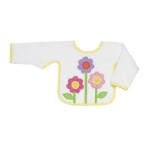  Mullins Square Sleeved Velour Bib with Flower Garden Baby