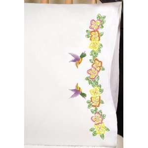  Stamped Pillowcase Pair 20X30 For Embroidery Hummingbird 