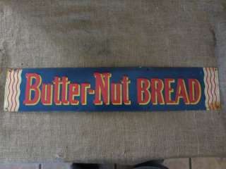 Vintage Butter Nut Bread Sign  Antique Old Metal General Store Signs 
