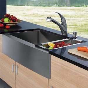  Vigo VG15008 armhouse Stainless Steel Kitchen Sink Faucet 