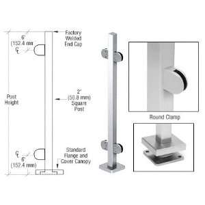  Stainless 36 Steel Round Glass Clamp 180 Degree Center Square Post 