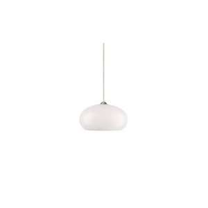   Meteor Frit 1 Light Mini Pendant in Satin Nickel with White Frit glass