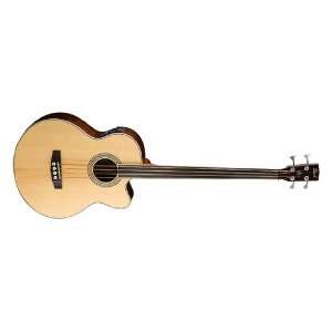   CORT SJB6FX FL FRETLESS SOLID TOP ACOUSTIC BASS Musical Instruments