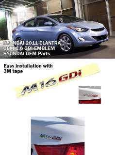 Hyundai 2011 Elantra M 16 GDI Emblem OEM Parts  