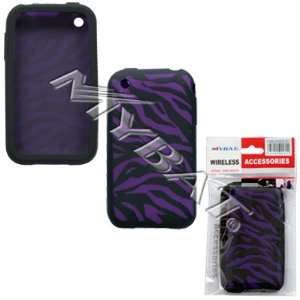  iphone 3G Laser Zebra Skin(Purple/ Black) Skin Case Cell 