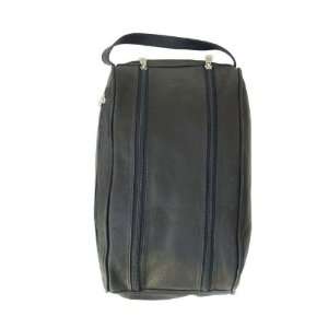  Double Compartment Travel Bag   Leather   Black (Black 