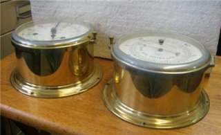   vintage SWIFT ( schatz ) quality brass ships clock and barometer w/o
