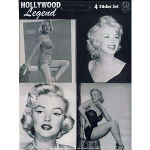 Marilyn Monroe   Set of 4 black & white Stickers (sheet)  