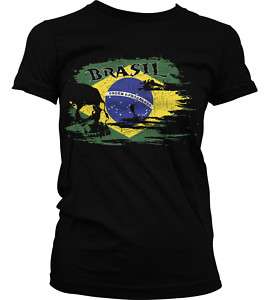 Brasil Brazil Pride Country Flag Girls Juniors T Shirt  