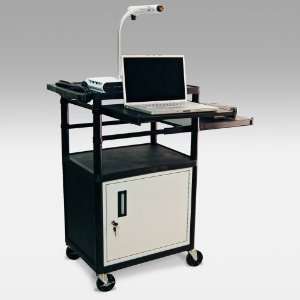   Pull Out Shelf Audio Visual Cart with Locking Storage