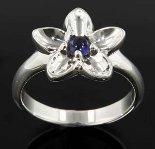 Tiffany and Co. Sterling Silver Iolite Flower Ring. This is a rare 