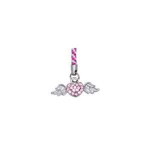  Flying Heart (Pink) Cellphone Charm CH393PK for Htc cell 