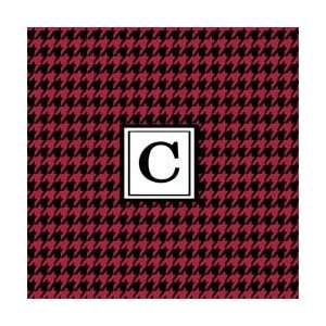 Houndstooth Personalized Wall Art   Color Black/Red   Size 24 inches