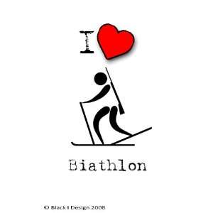  I Love Biathlon 3 inch x 2 inch Clear Acrylic Fridge 