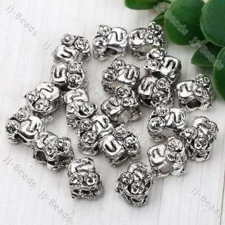 20x Tibetan Silver Cat Dog European Charm Beads 10*12mm  
