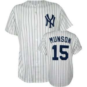  Thurmon Munson Yankees Pinstripe Cooperstown Replica 