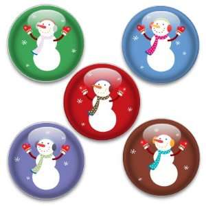   Decorative Magnets or Push Pins 5 Big Snowmen