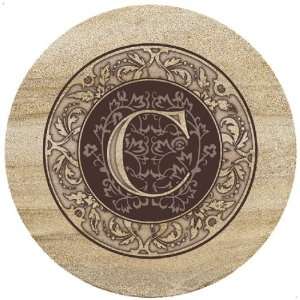 Monogram C Sandstone Trivet, Set of 2 