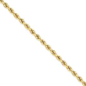 solid 14k gold regular rope chain 20 3mm thick lobster lock clasp 16 