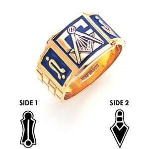    Paneled Blue Lodge Ring   10kt Gold/10kt yellow gold Jewelry