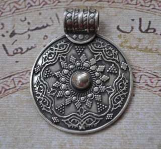 Ethnic Egyptian Bedouin style Silver Pendant Charm  
