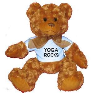    Yoga Rocks Plush Teddy Bear with BLUE T Shirt Toys & Games