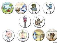 Regular Show Mordecai and Rigby 10 new Buttons or Magnets  