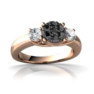  14k Rose Gold Black Diamond Trellis Ring Size 5 Jewelry